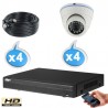 Kit vidéo surveillance 4 caméras dômes HD-CVI 1 Megapixels HD 720P + Disque dur 1000 Go