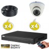 Kit vidéo surveillance 4 caméras dômes HD-CVI 2.4 Megapixels FULL HD 1080P + Disque dur 1000 Go